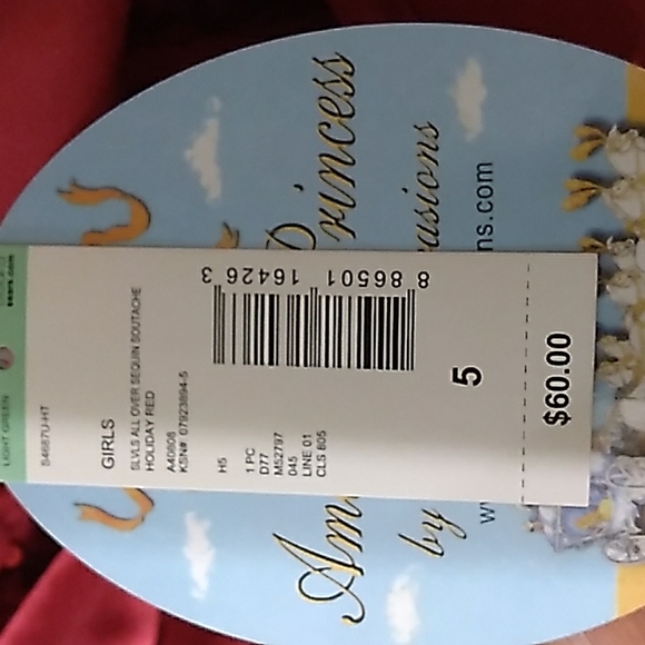 American Princess Red Sequined Dress Formal NWT sz 5  and 7 available - Picture 8 of 8